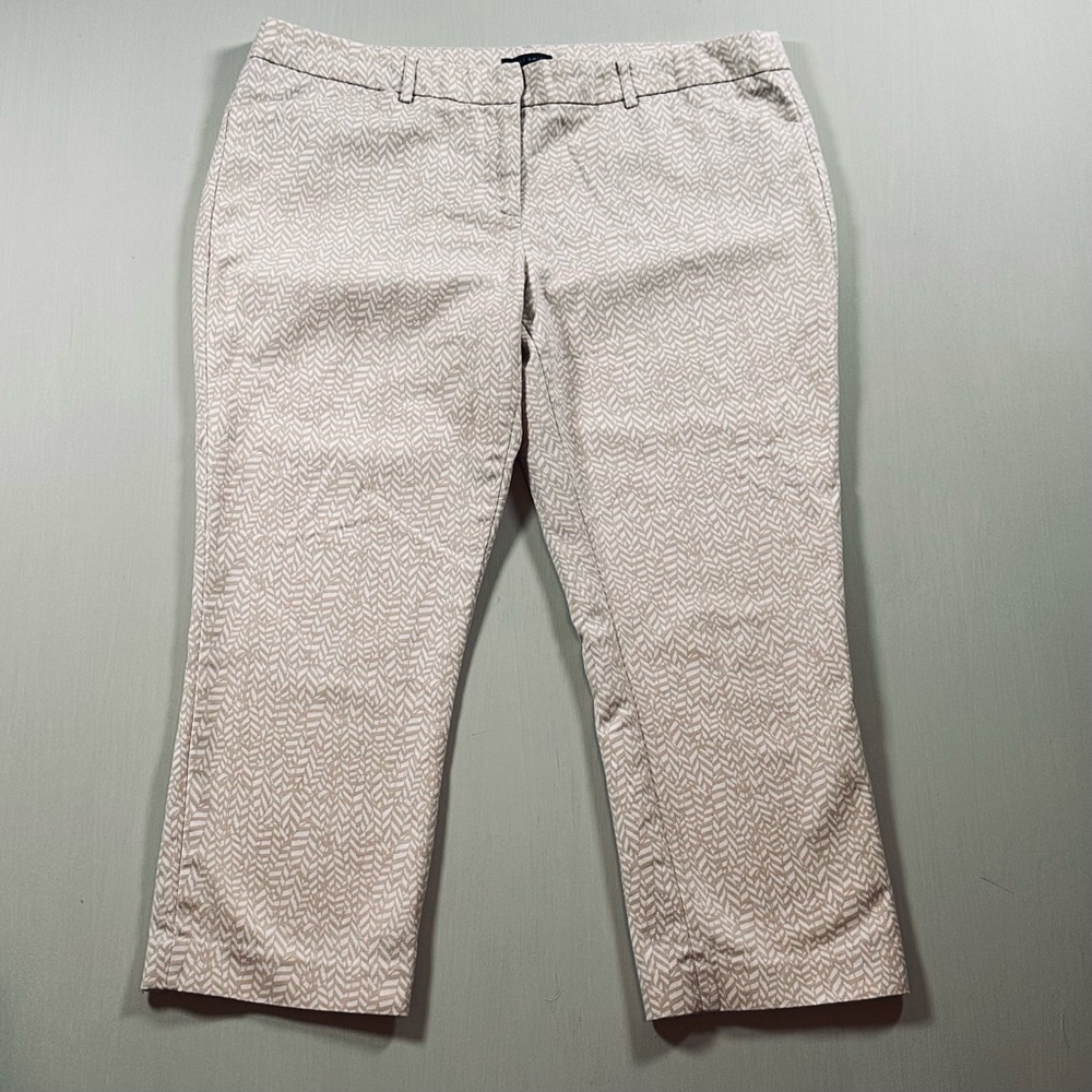 Willie Smith Cream Peach Blush Cropped Tapered Capris Size 14